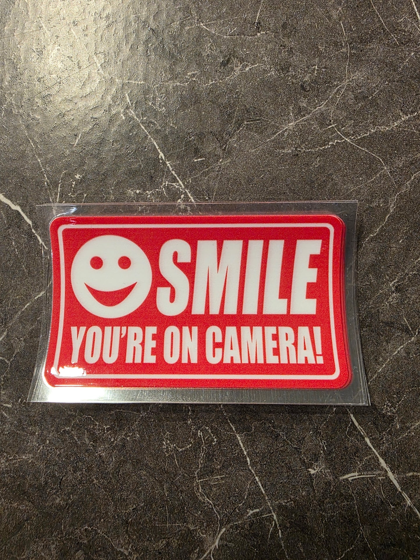 Smile You’re On Camera – 4x2.25 UV DTF Video Surveillance Warning Decal