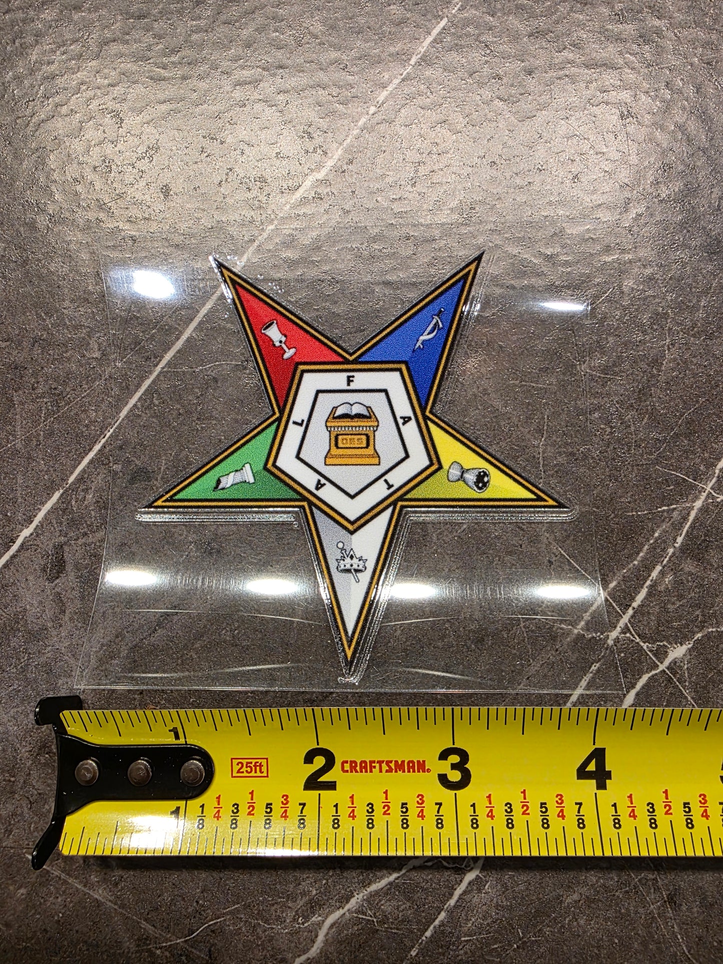 OES & Square & Compass Decal – Eastern Star with Masonic Symbol | UV DTF Transfer