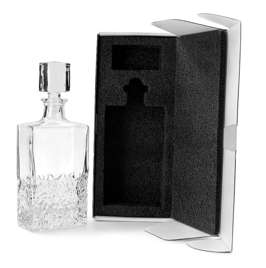 Whiskey Decanter 750mL Hammered/ Chiseled UV DTF printed