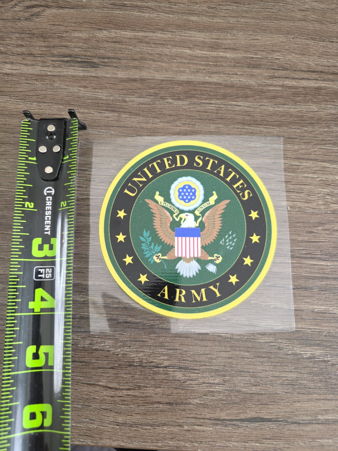 US Army Official Seal Raised Full Color UV DTF Sticker Decal In 4in X 4in