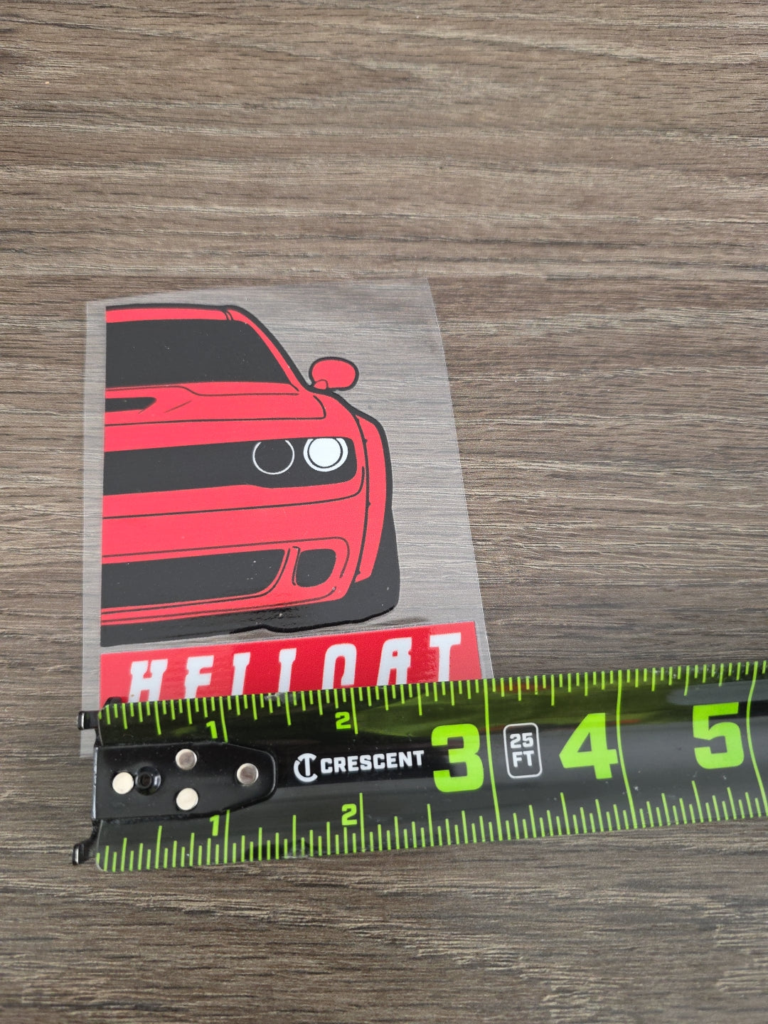 Dodge Challenger Hellcat High Quality Waterproof Raised UVDTF Window Decal 4in