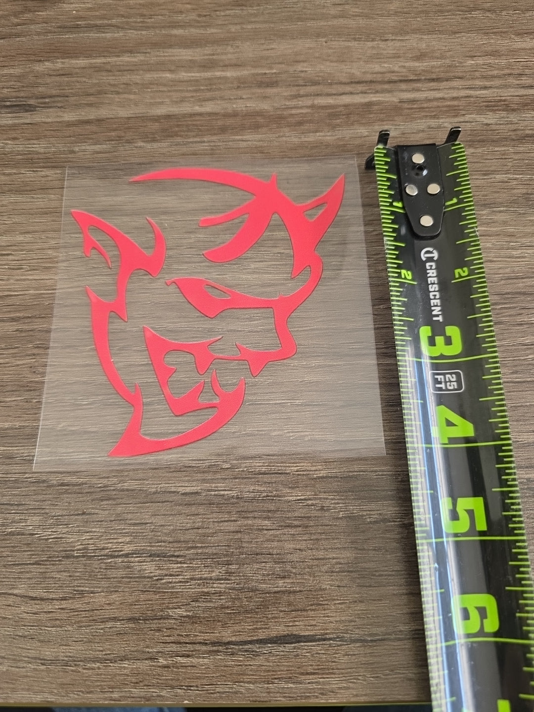 Dodge Hellcat Demon Logo High Quality Waterproof Raised UV DTF Window Decal 4in
