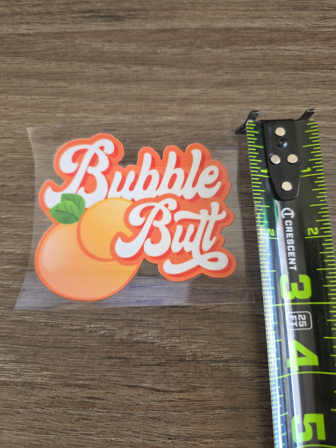 Bubble Butt Peach Emoji UV DTF Decal Sticker Waterproof Vehicle USA Printed