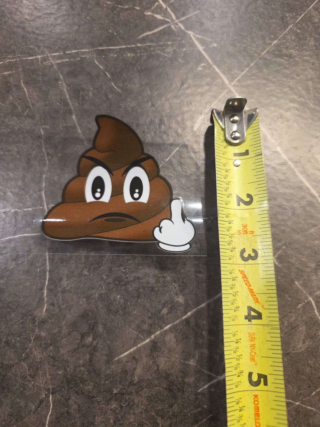 Poop Emoji Middle Finger Frowning UVDTF Raised Color Decal Sticker Waterproof