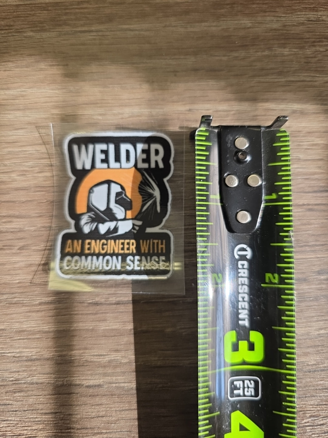 “Welder: An Engineer with Common Sense” Decal – Welding Hard Hat Sticker | UV DTF