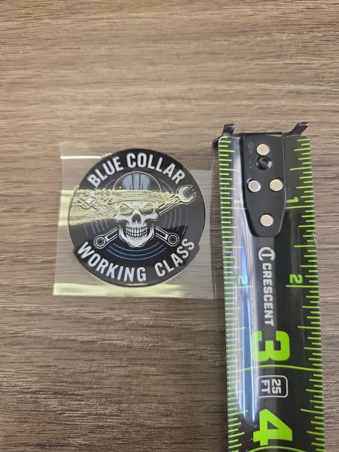 “Blue Collar Working Class” Decal – Skull Hard Hat Sticker | UV DTF