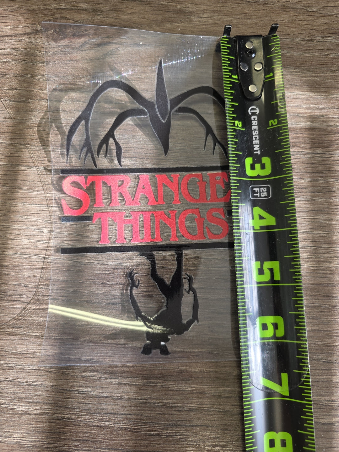 Stranger Things Upside Down Logo UV DTF Transfer – Demogorgon Mind Slayer Silhouette Design for Hard Surfaces