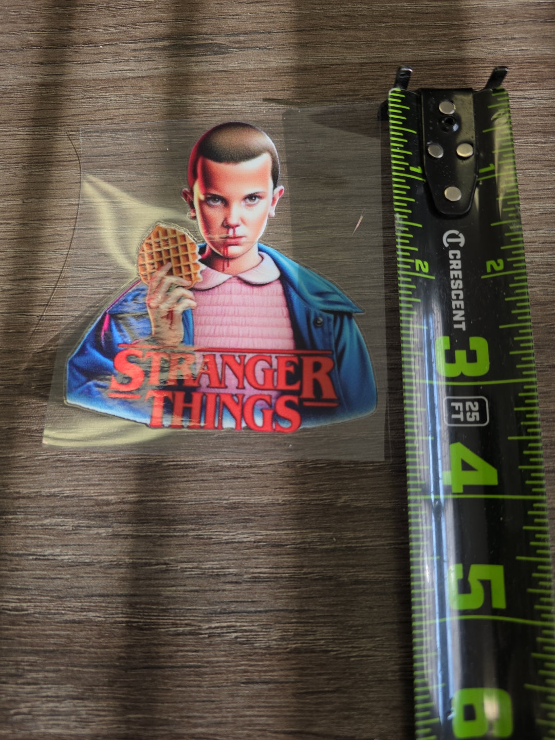 Stranger Things Eleven UV DTF Transfer – Waffle Character Design for Hard Surfaces