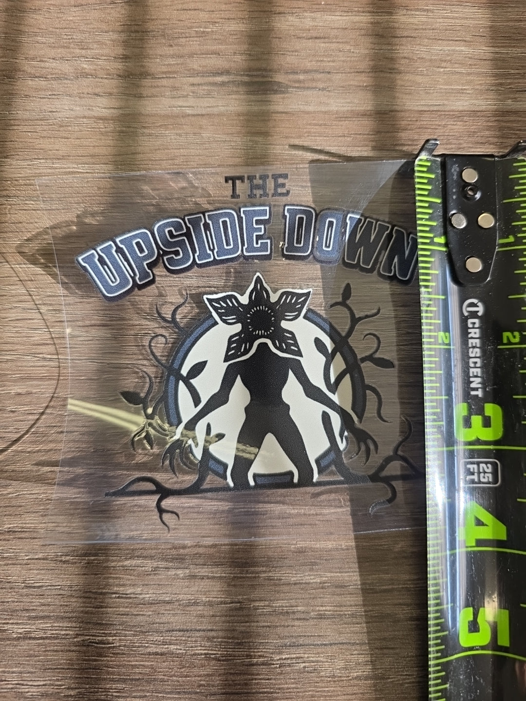 Stranger Things “The Upside Down” UV DTF Transfer – Demogorgon Silhouette Design for Hard Surfaces