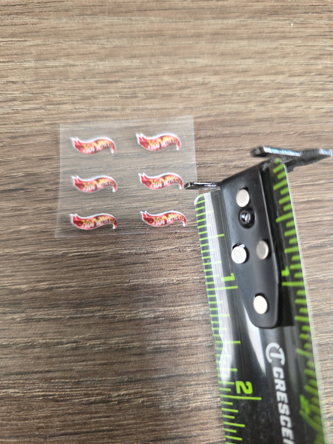 Mini 6pk Hot Wheels Metallic Print Logo .5in