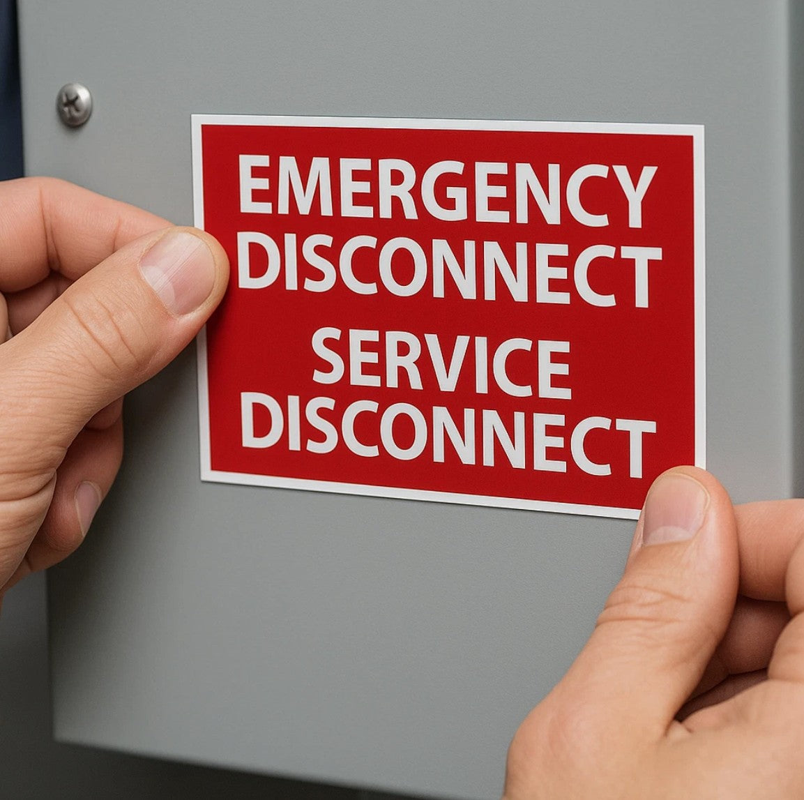Emergency Disconnect / Service Disconnect Decal 4 pack – Red Safety Label | UV DTF