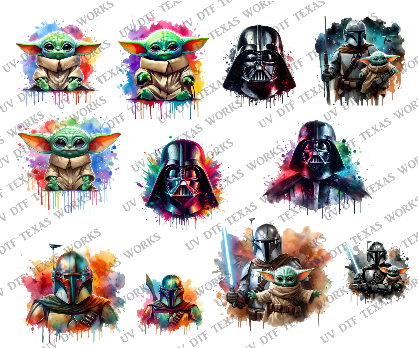 STARWARS Variety pack 6 3D decals 10in W x 12in H