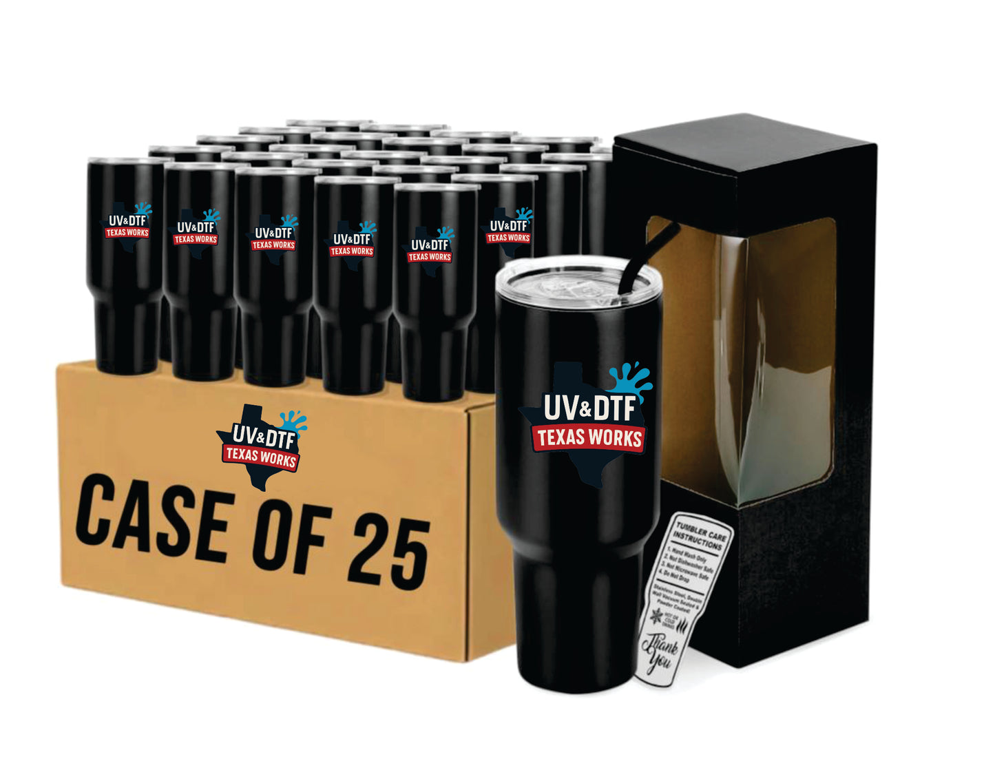 Powder-Coated 40oz Tumbler – Vacuum-Insulated & UV DTF Ready