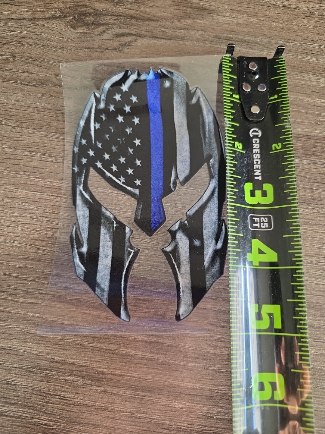 American Flag Spartan Helmet UV DTF Decal Sticker