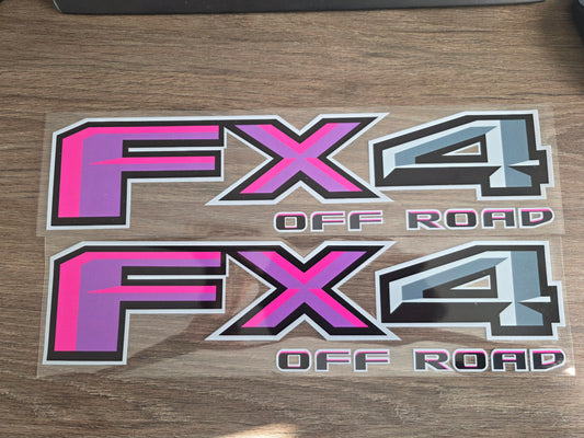 2pc FX4 Off Road – Custom Color 4x4 UV DTF Decal Set for Ford Trucks
