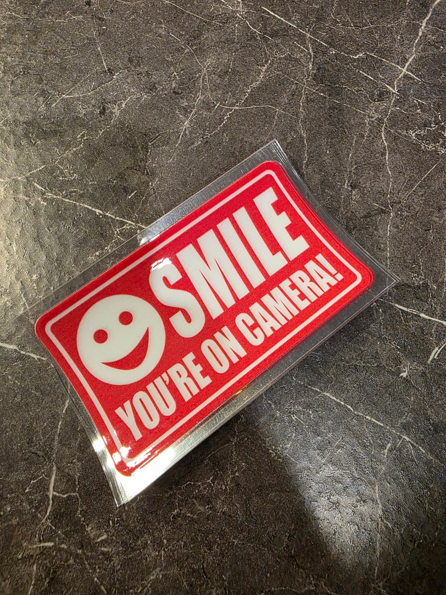Smile You’re On Camera – 4x2.25 UV DTF Video Surveillance Warning Decal