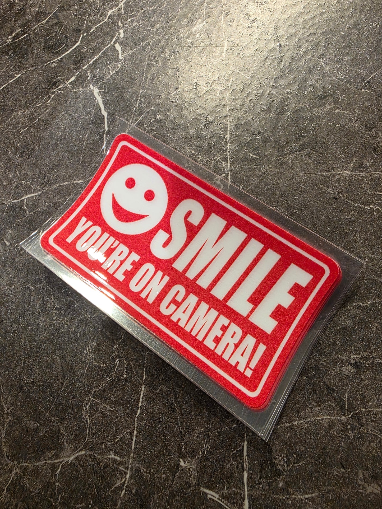 Smile You’re On Camera – 4x2.25 UV DTF Video Surveillance Warning Decal
