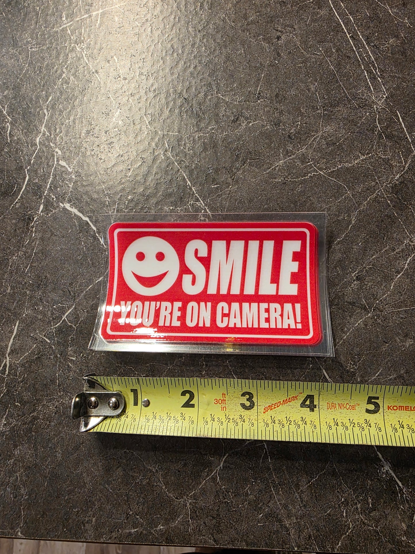 Smile You’re On Camera – 4x2.25 UV DTF Video Surveillance Warning Decal