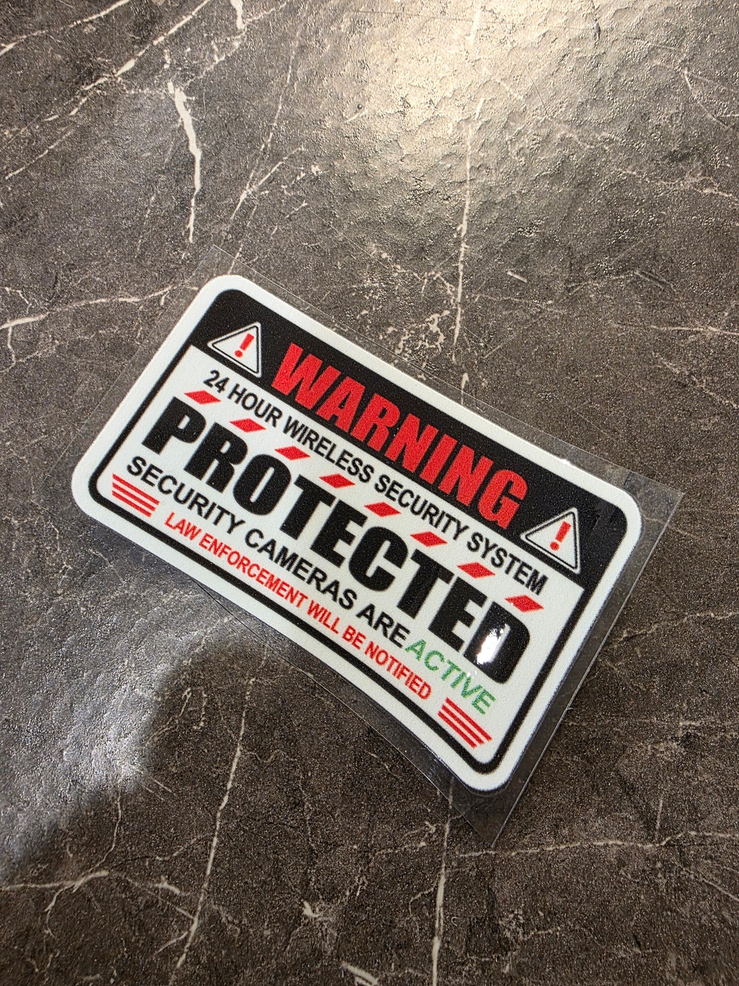 Security Video Surveillance – UV DTF Warning Decal for Doors and Windows