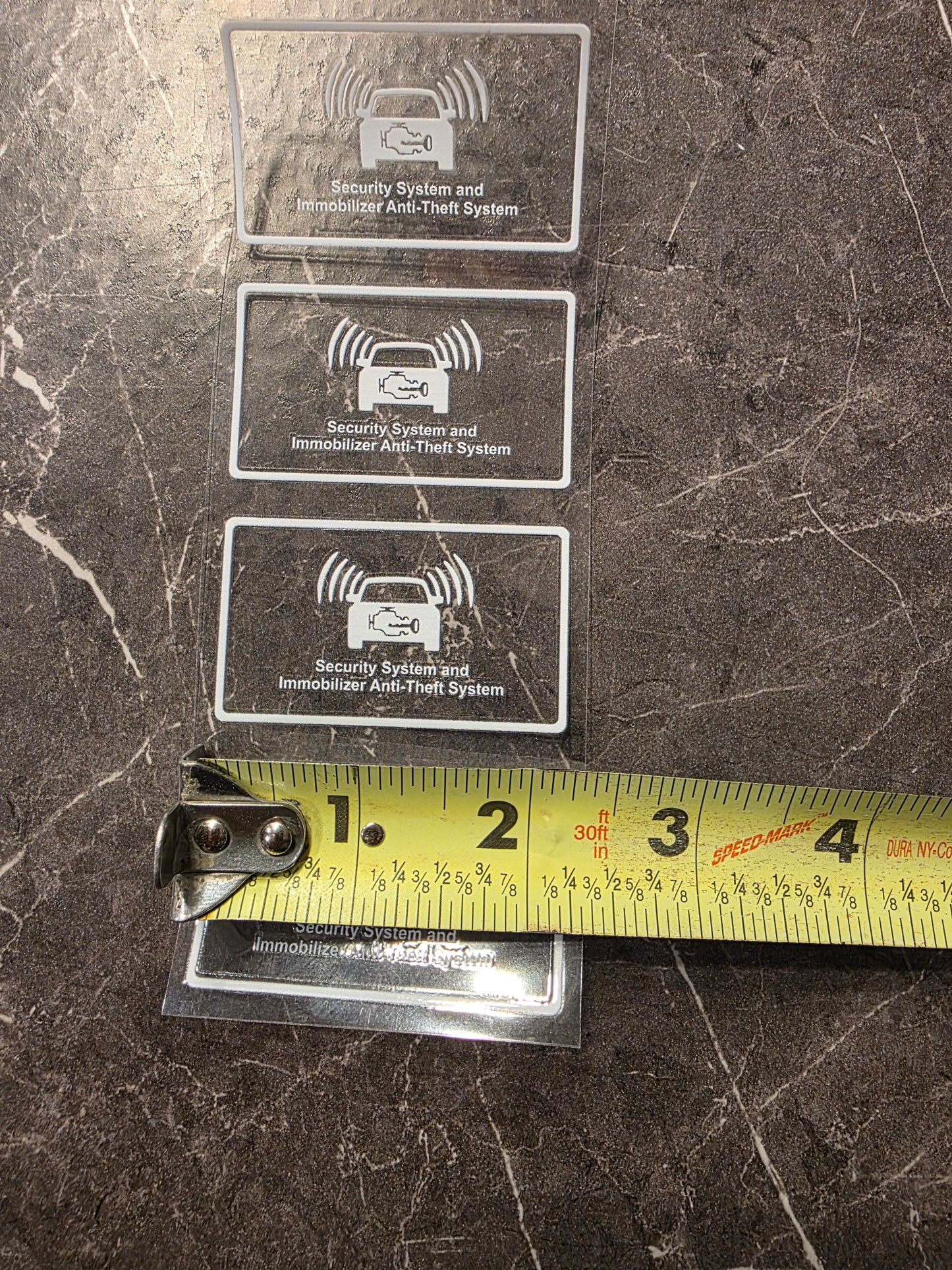 4 Pack Security System Immobilizer – Clear UV DTF Security Decals for Vehicle Windows