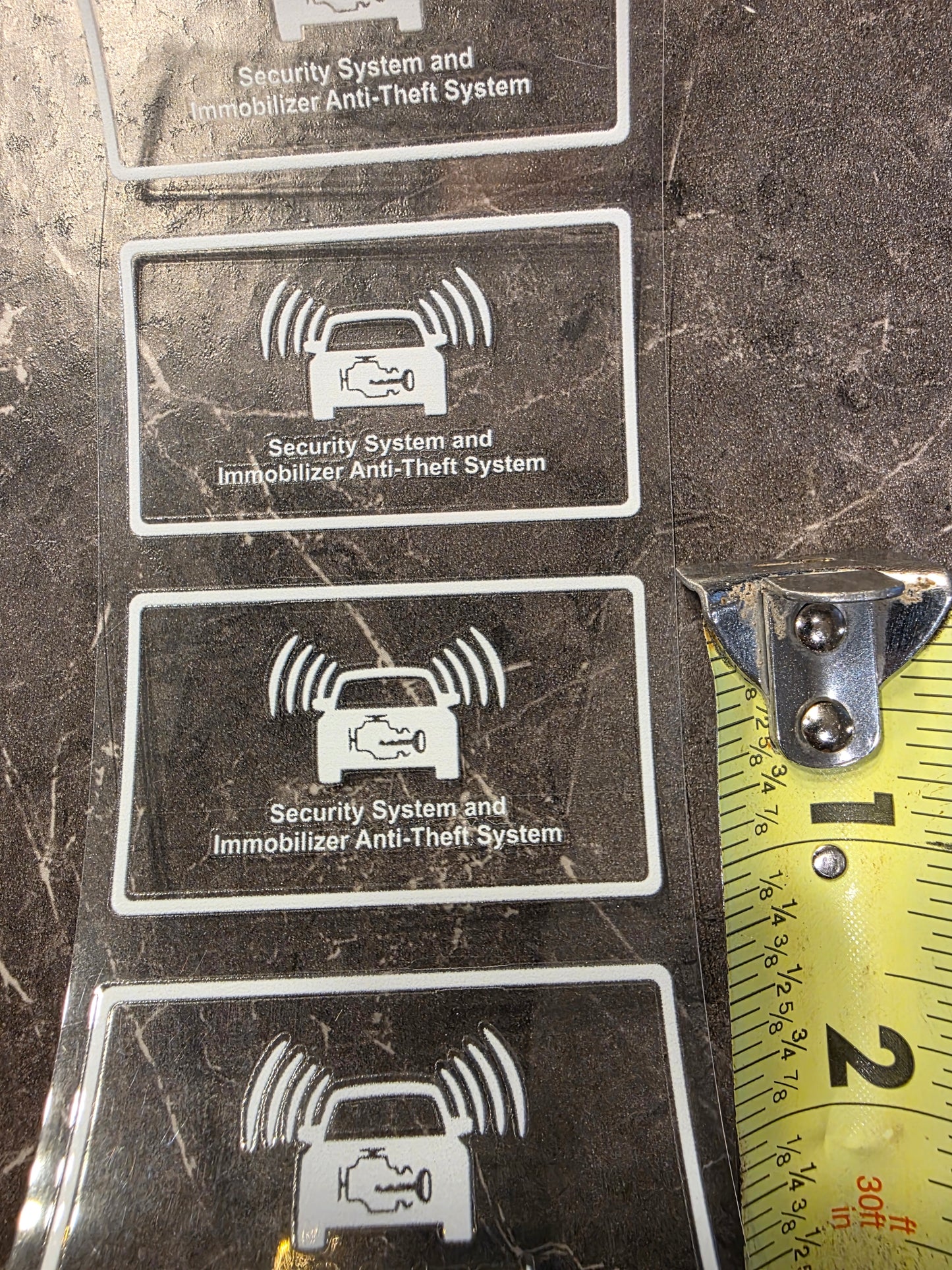 4 Pack Security System Immobilizer – Clear UV DTF Security Decals for Vehicle Windows