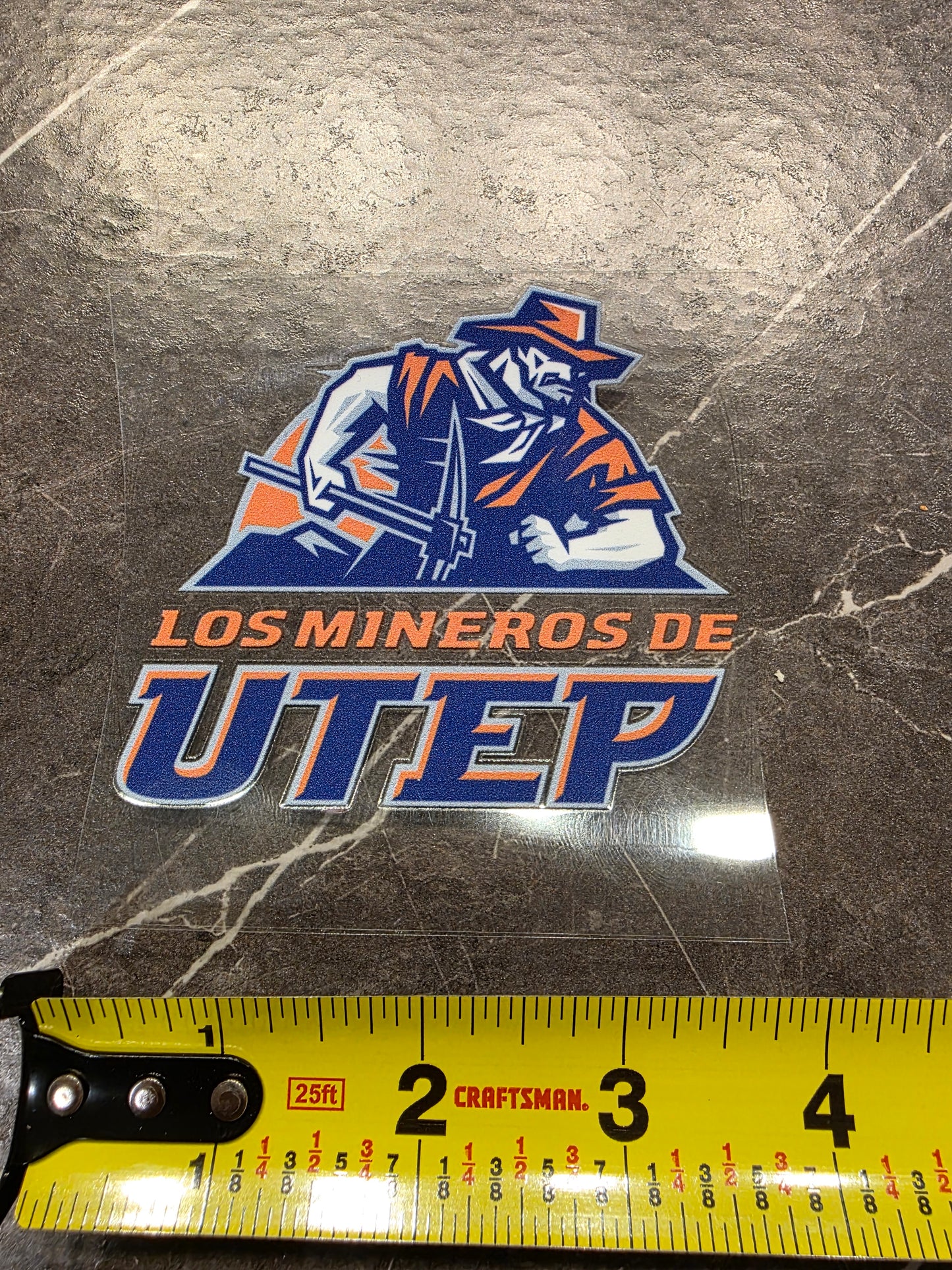 Los Mineros de UTEP Decal – Miner Graphic | UV DTF Transfer