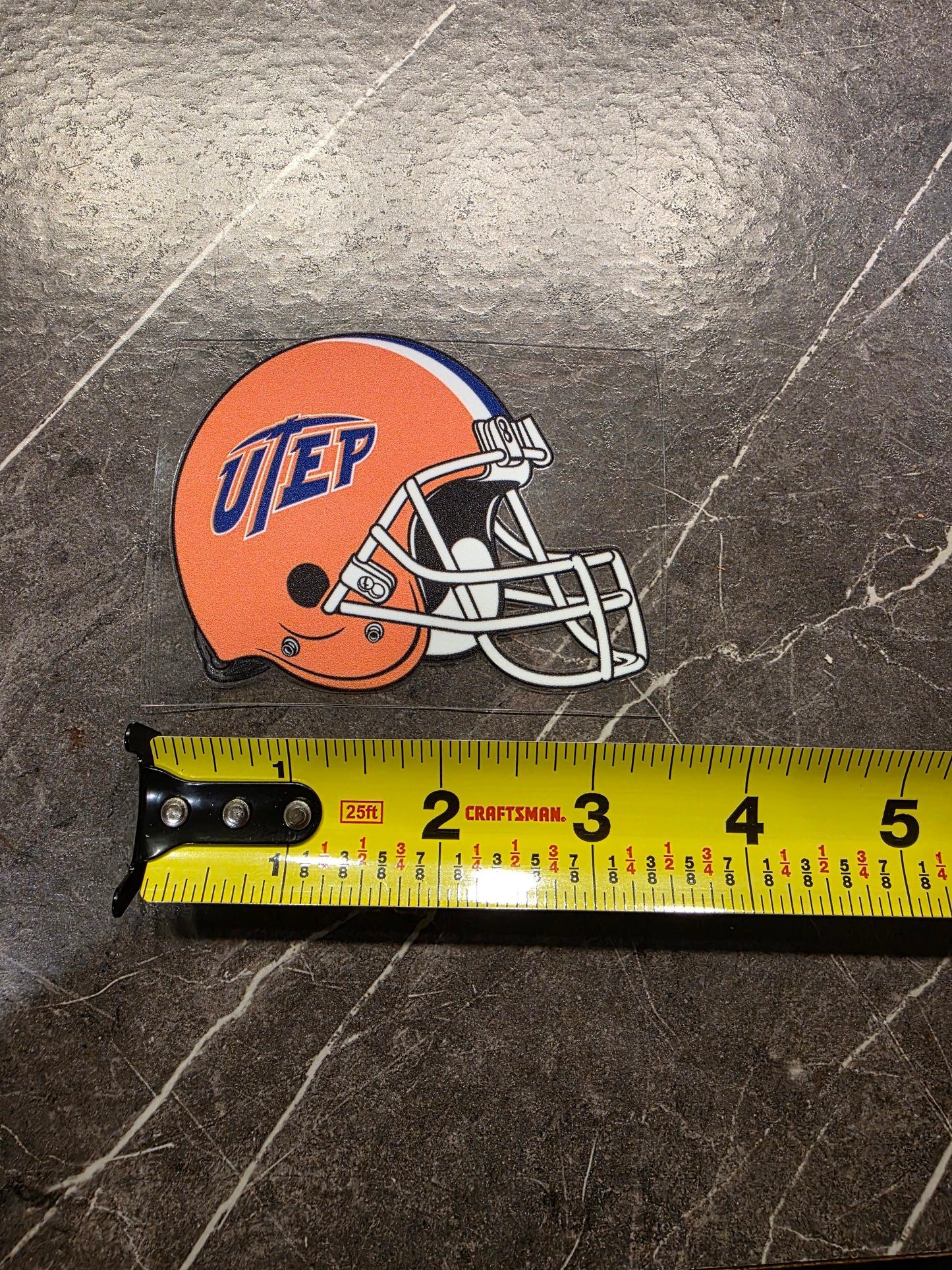 UTEP Miners Football Helmet Decal – Orange Helmet | UV DTF Transfer