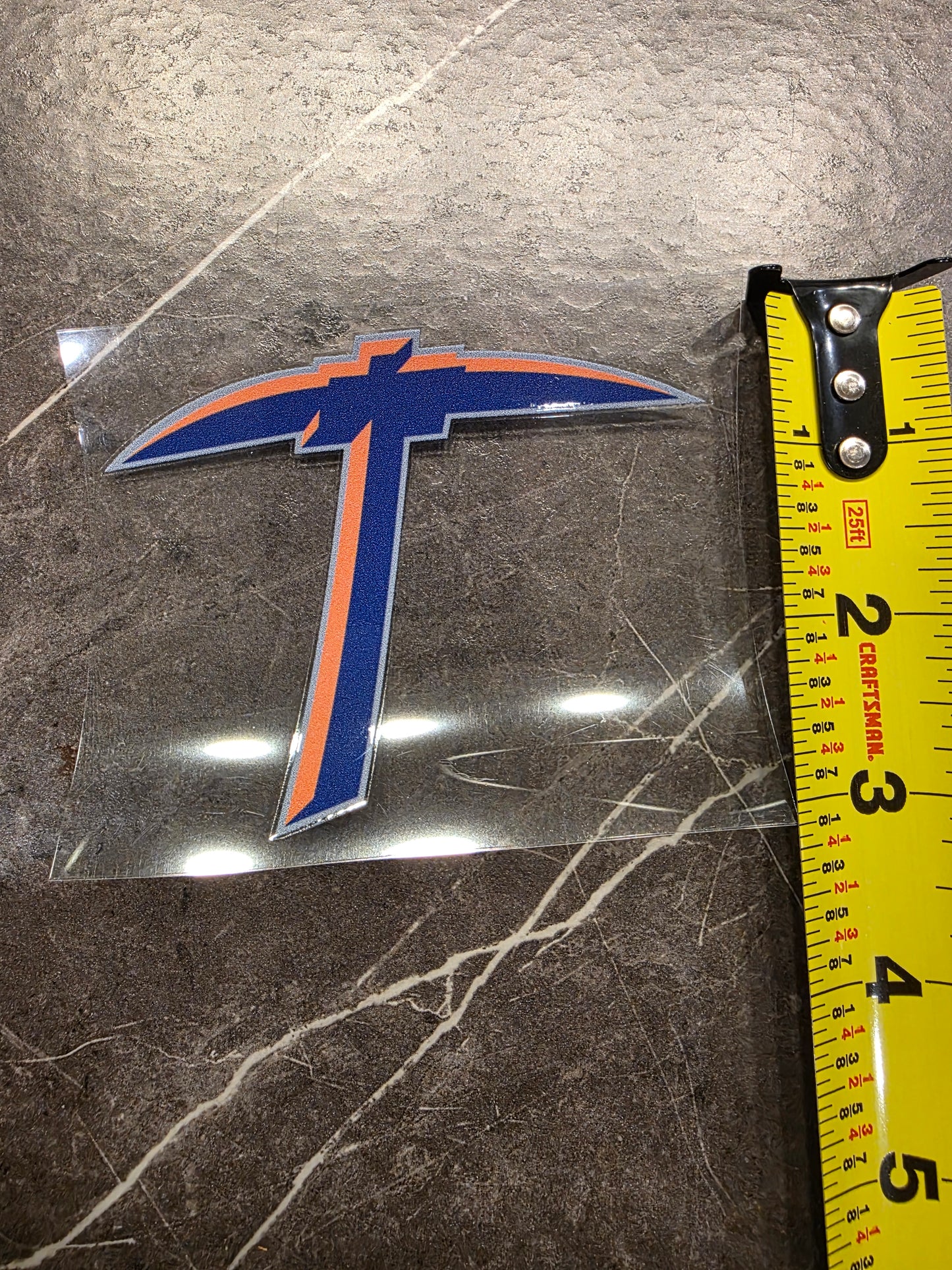 UTEP Miners Pickaxe Decal – Blue & Orange Logo | UV DTF Transfer