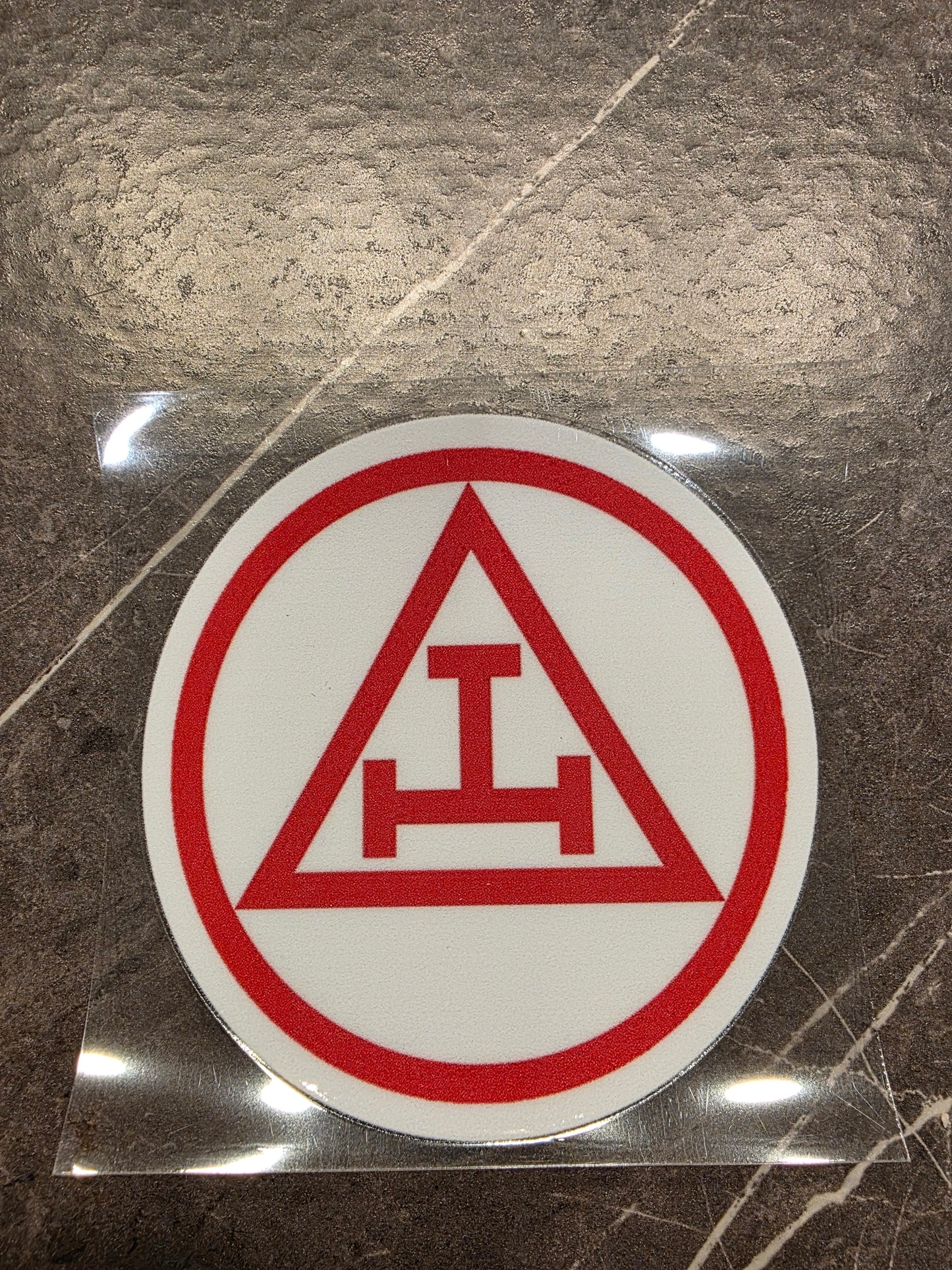Royal Arch Masonic Decal – Triple Tau Symbol in Red | UV DTF Transfer