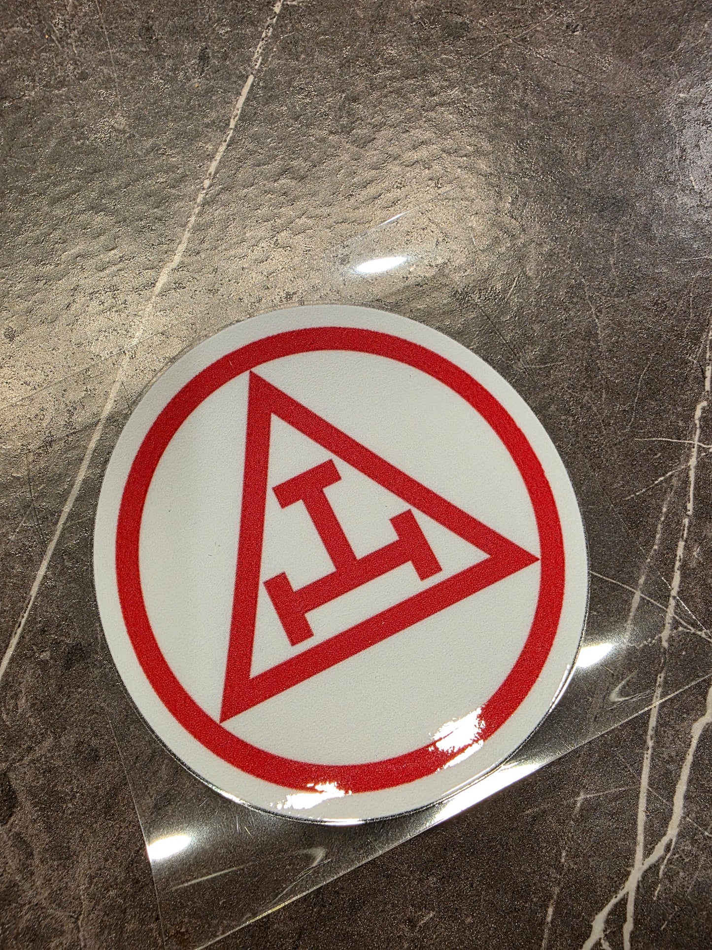 Royal Arch Masonic Decal – Triple Tau Symbol in Red | UV DTF Transfer