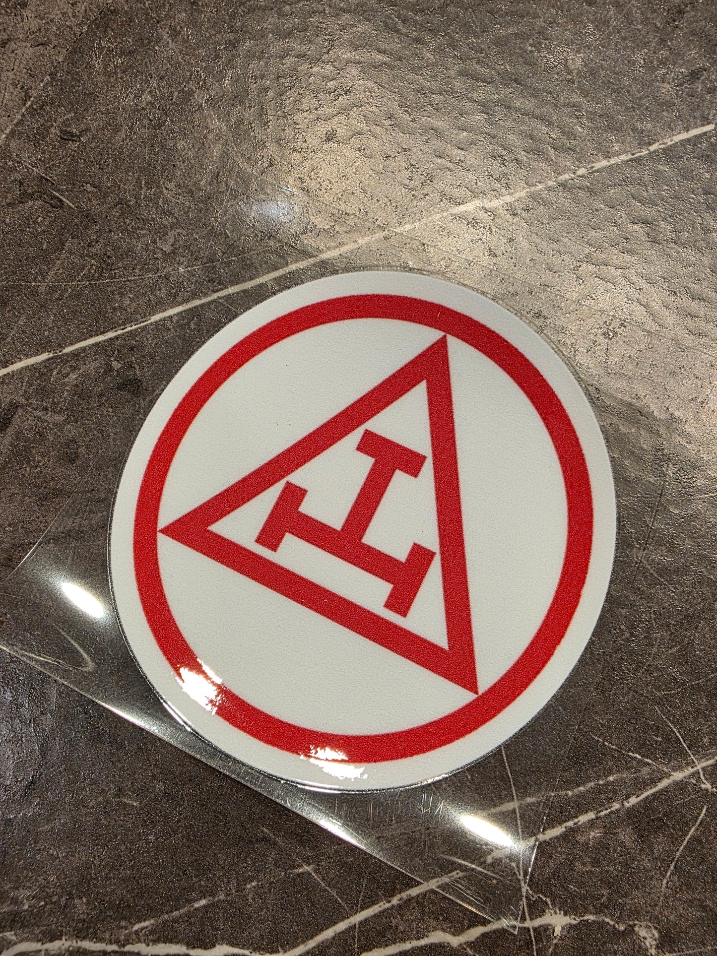 Royal Arch Masonic Decal – Triple Tau Symbol in Red | UV DTF Transfer