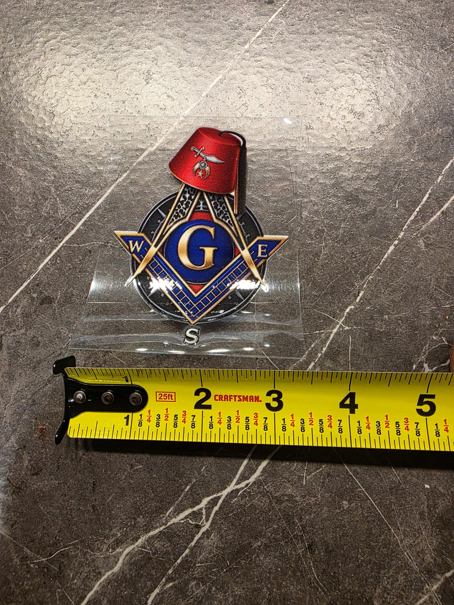 Masonic Shriner Decal – Square & Compass with Red Fez | UV DTF Transfer