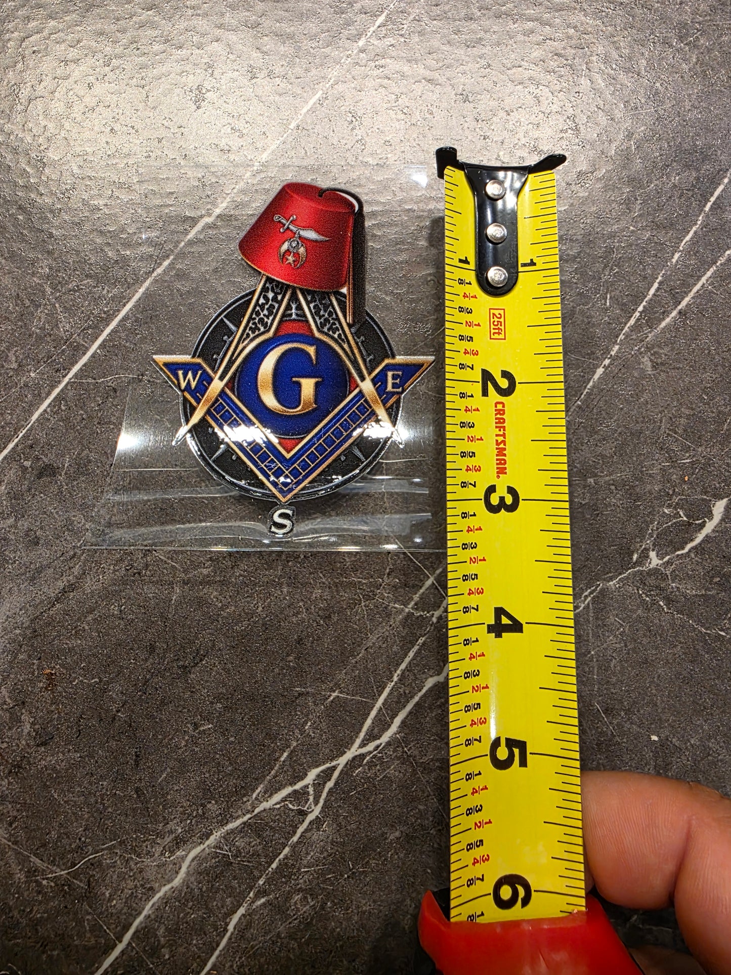 Masonic Shriner Decal – Square & Compass with Red Fez | UV DTF Transfer