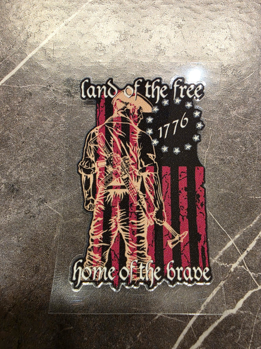 “Land of the Free, Home of the Brave – 1776” Patriotic Decal | UV DTF