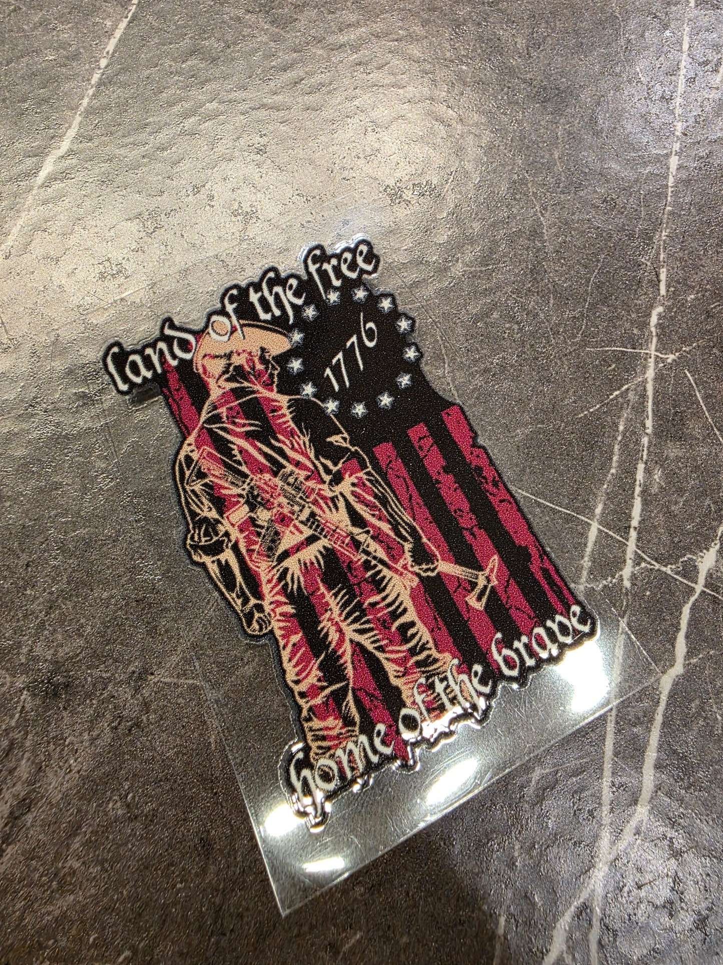“Land of the Free, Home of the Brave – 1776” Patriotic Decal | UV DTF