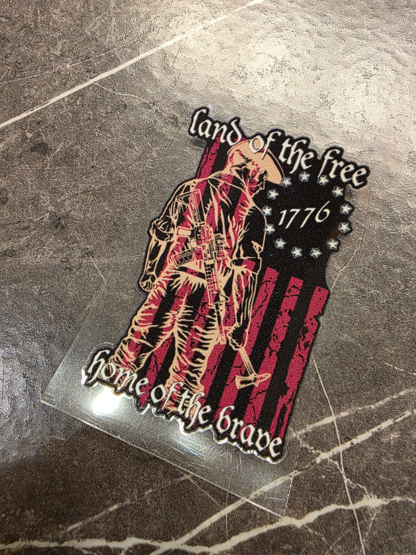 “Land of the Free, Home of the Brave – 1776” Patriotic Decal | UV DTF