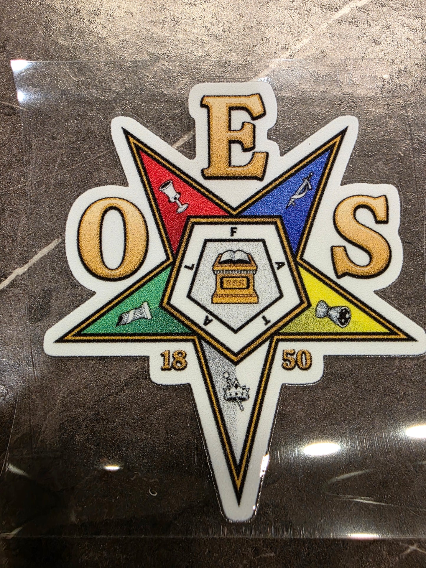 Order of the Eastern Star Decal – Multi-Color OES Emblem | UV DTF Transfer