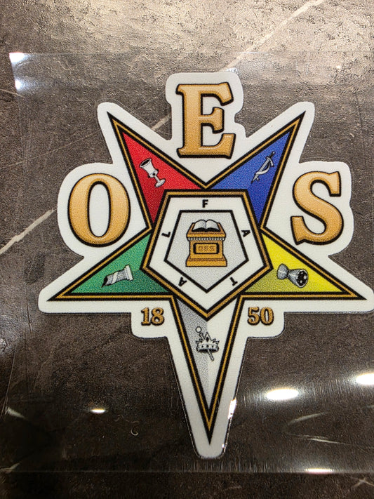 Order of the Eastern Star Decal – Multi-Color OES Emblem | UV DTF Transfer