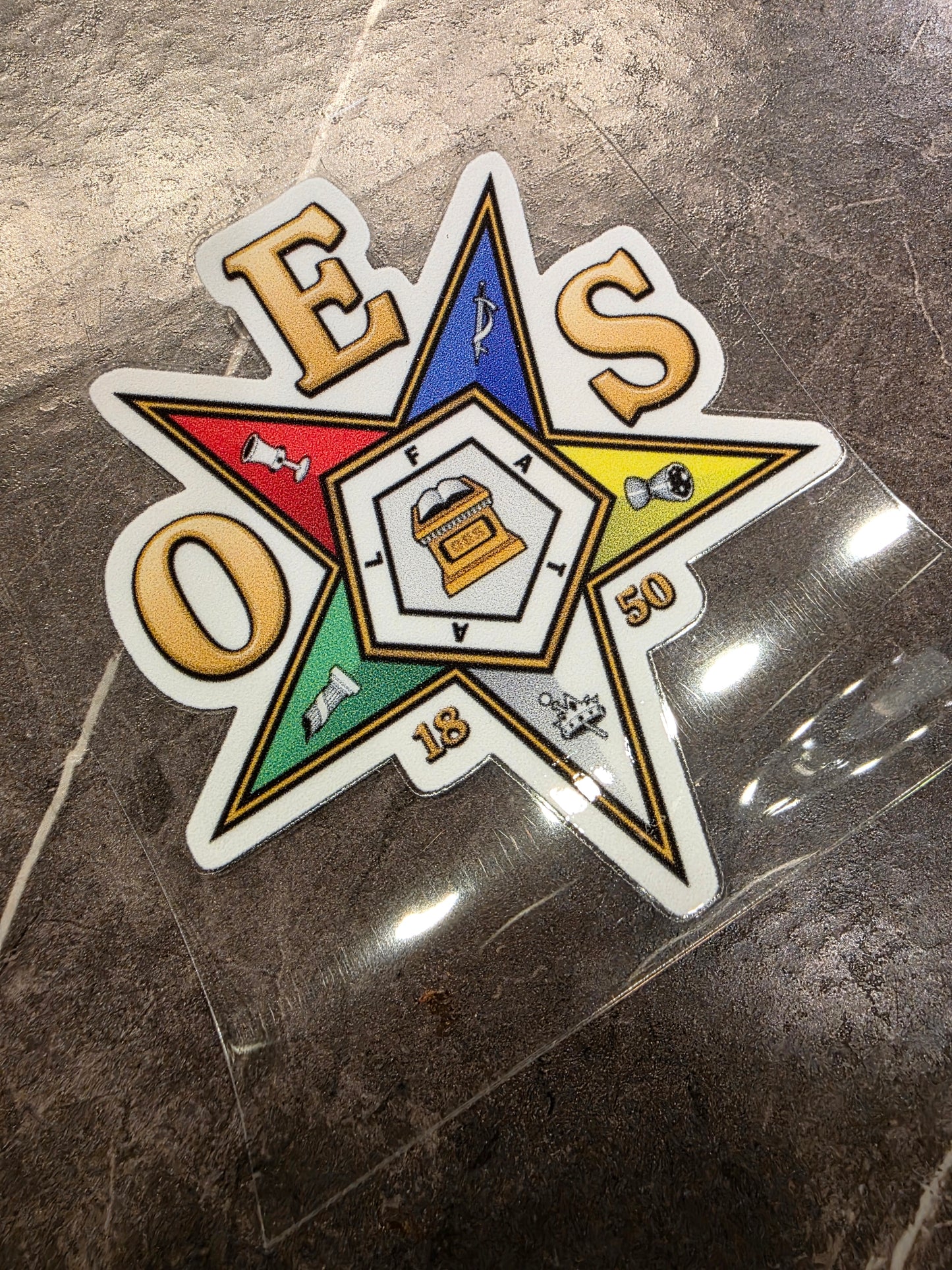 Order of the Eastern Star Decal – Multi-Color OES Emblem | UV DTF Transfer