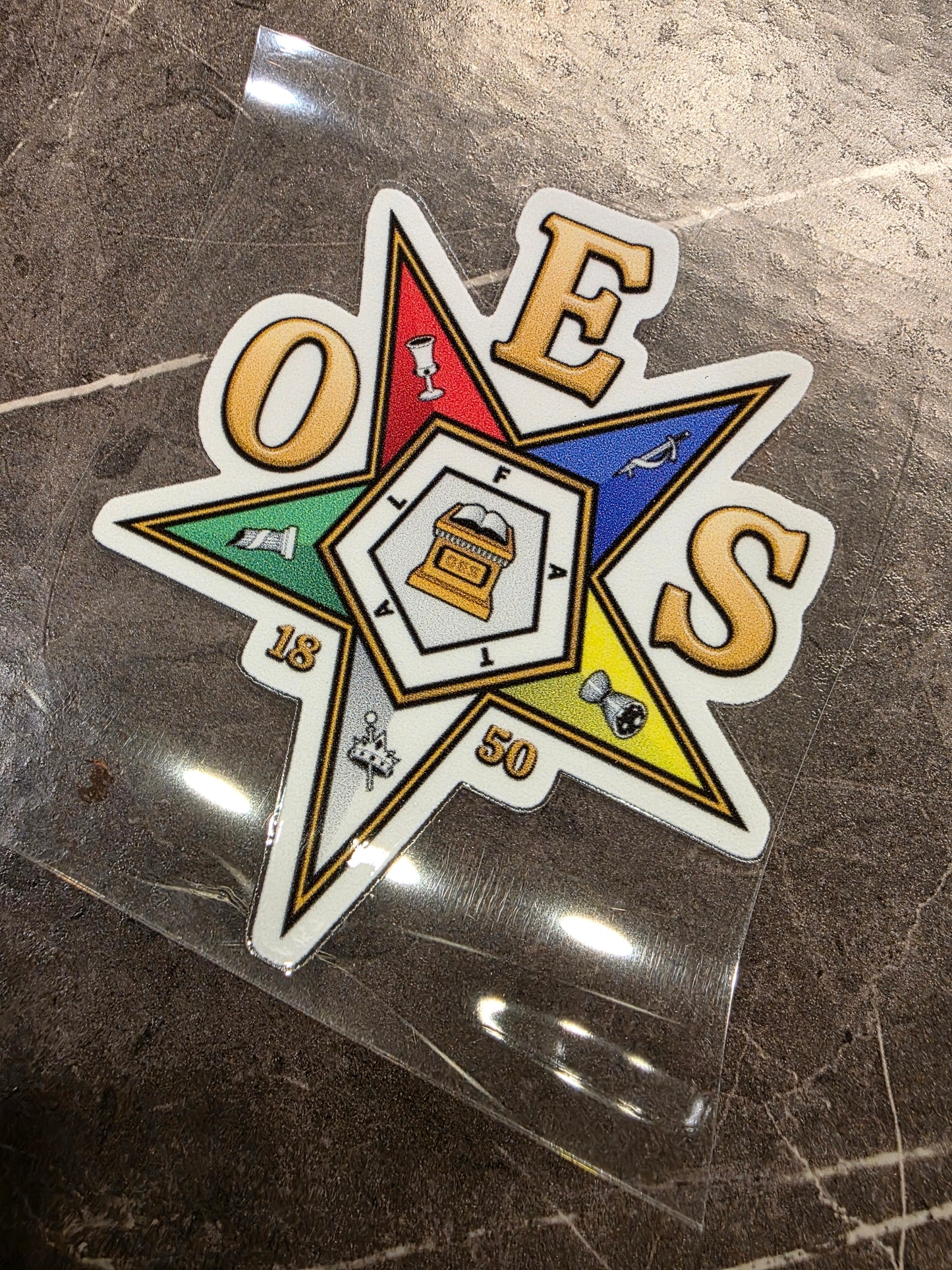 Order of the Eastern Star Decal – Multi-Color OES Emblem | UV DTF Transfer