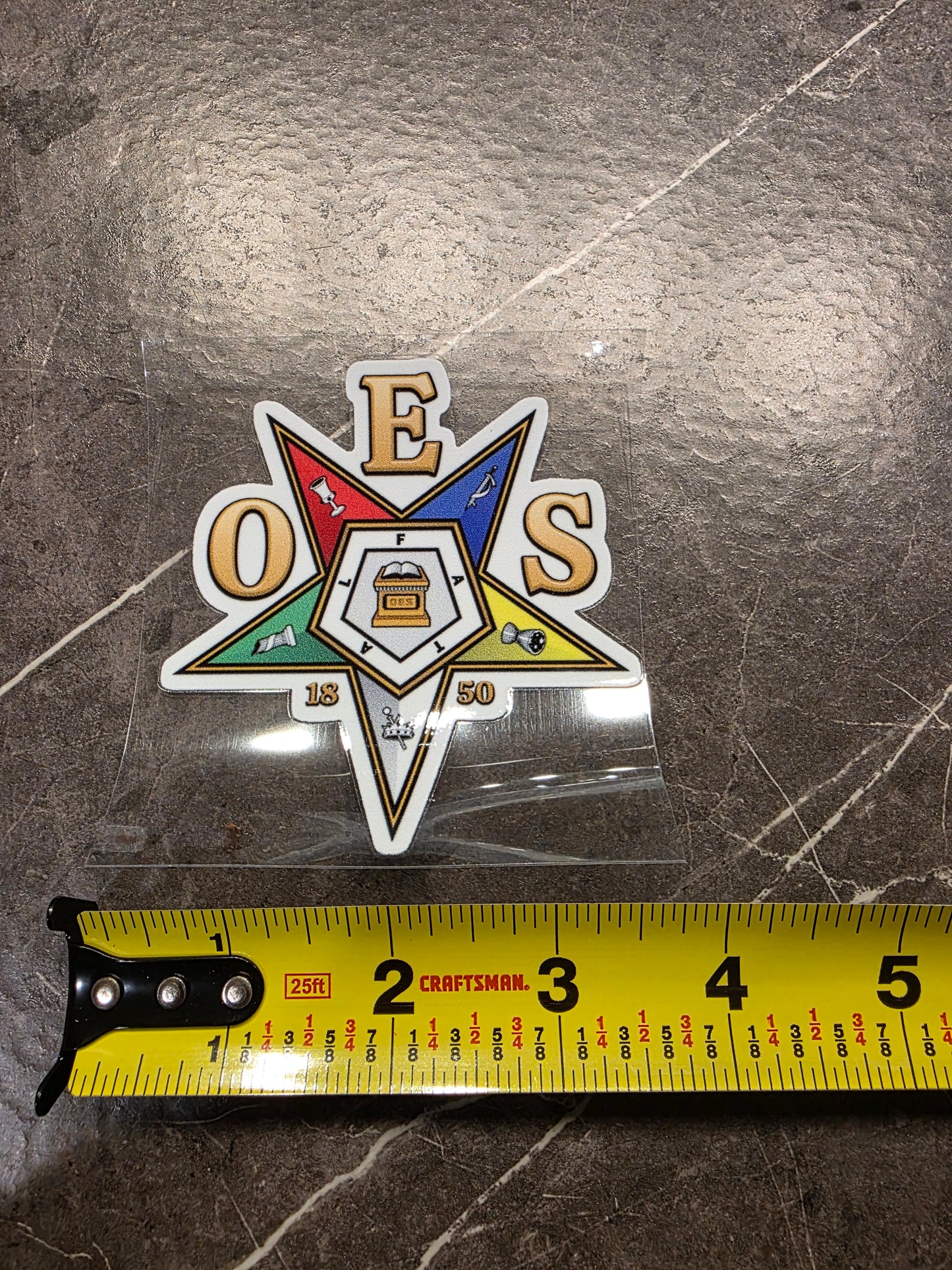 Order of the Eastern Star Decal – Multi-Color OES Emblem | UV DTF Transfer