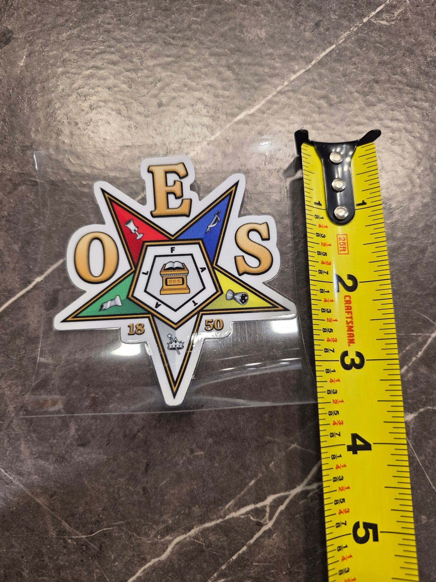 Order of the Eastern Star Decal – Multi-Color OES Emblem | UV DTF Transfer