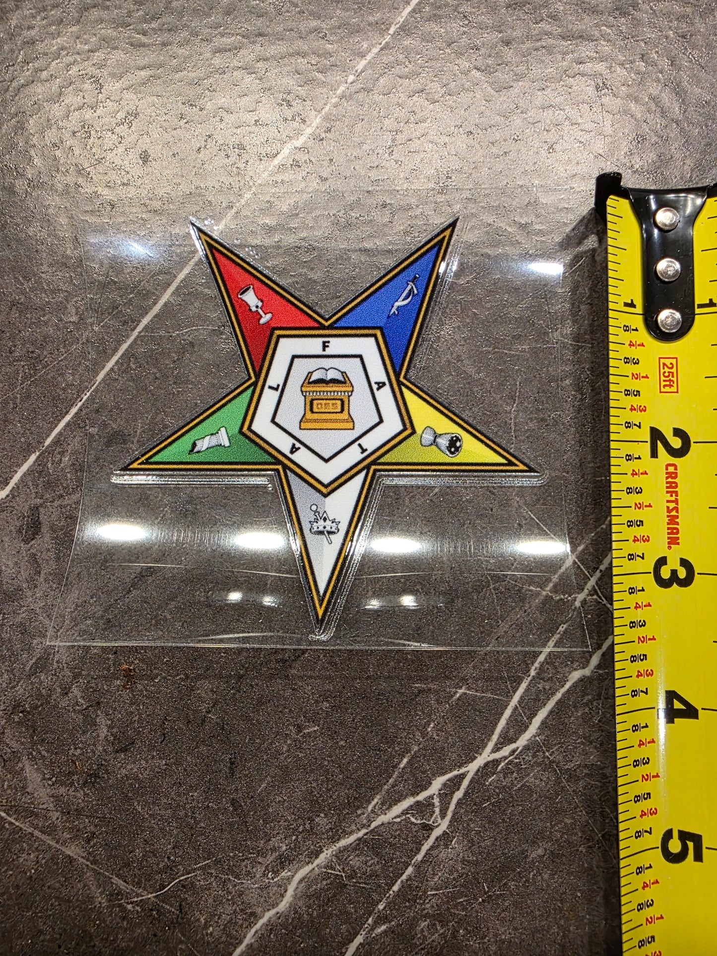 OES & Square & Compass Decal – Eastern Star with Masonic Symbol | UV DTF Transfer