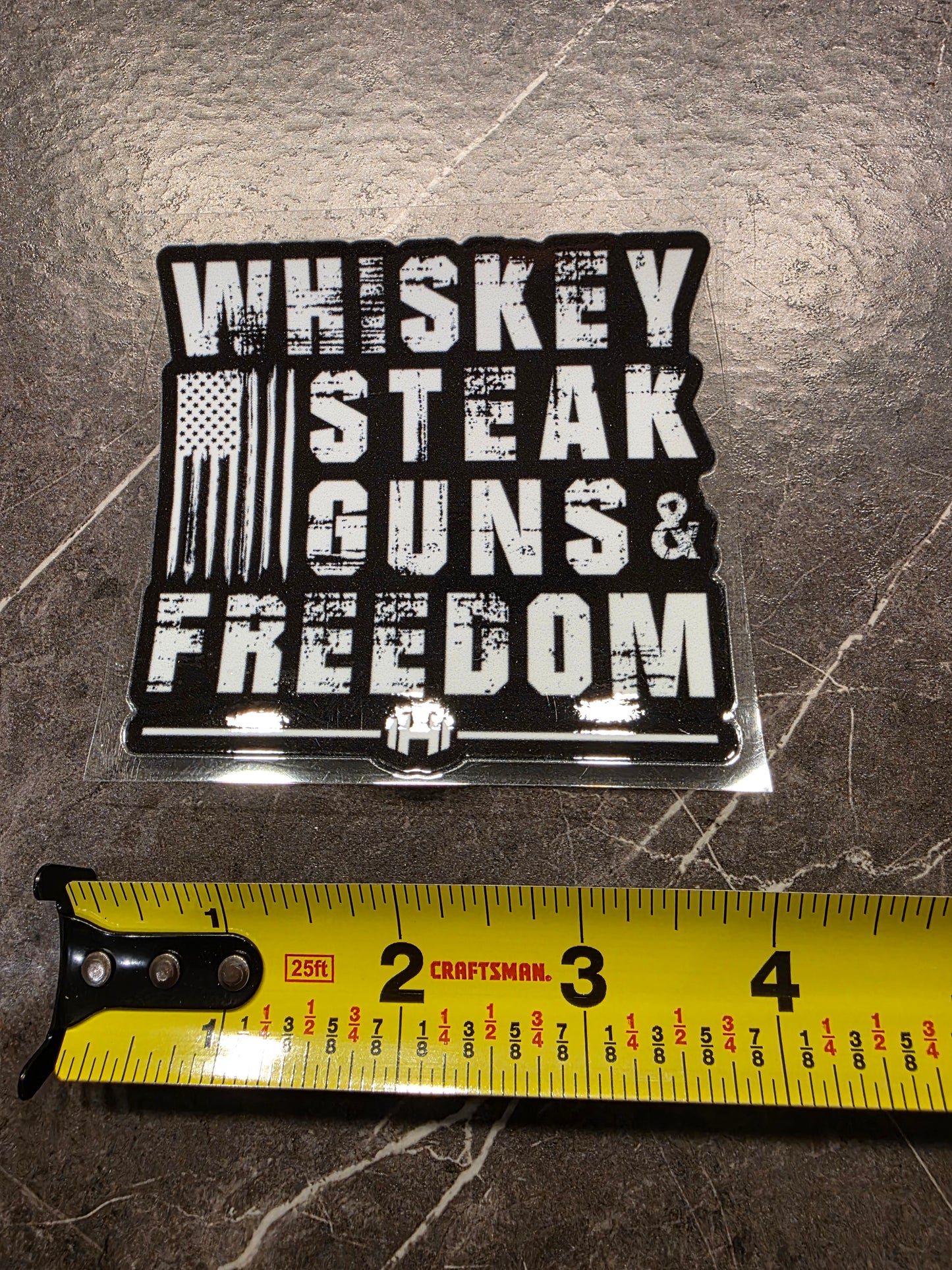 Whiskey Steak Guns & Freedom Decal – Patriotic UV DTF Sticker