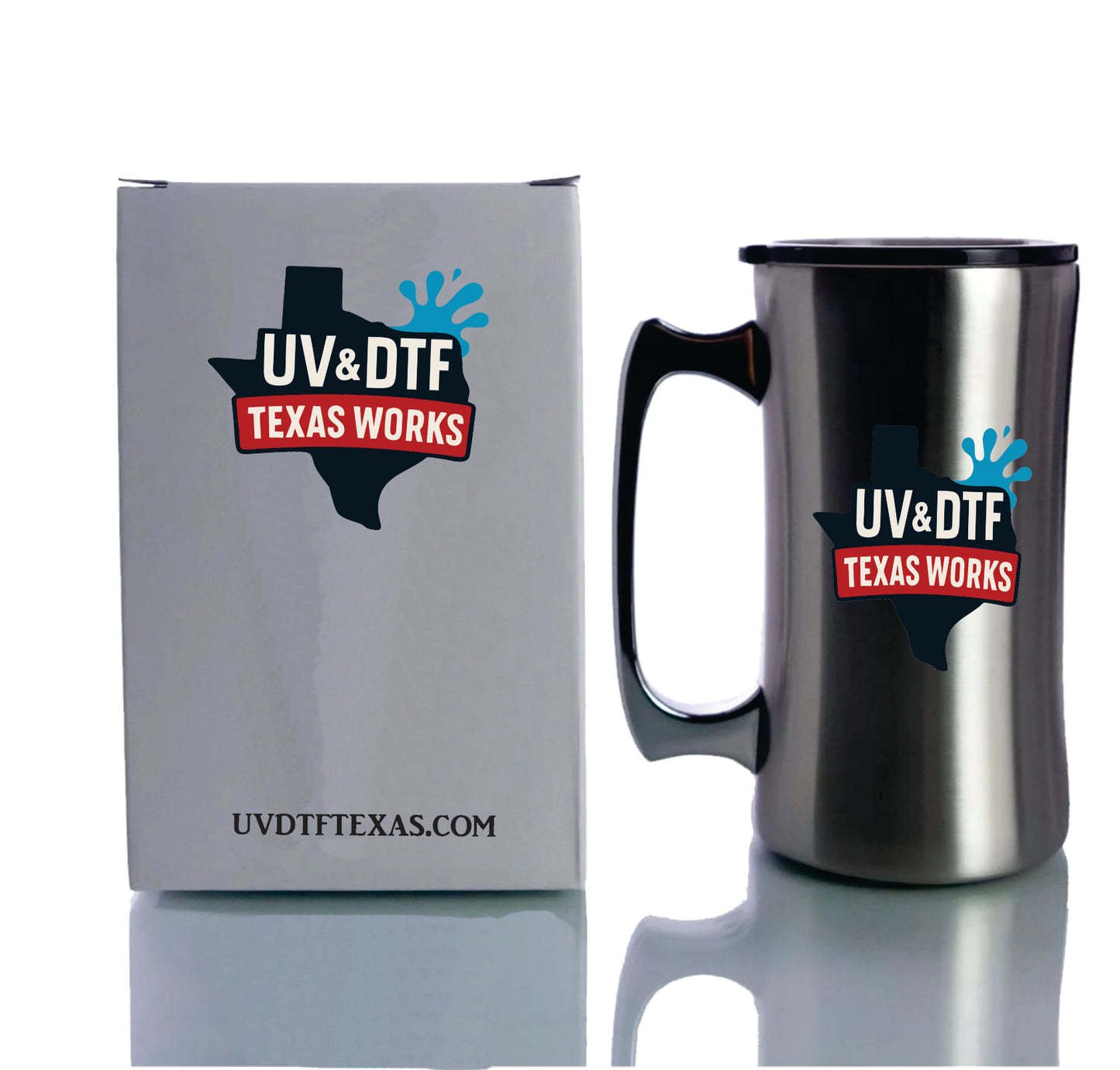 20oz Beer Mug with Handle – Double-Wall Vacuum-Insulated & UV DTF Custom Logo