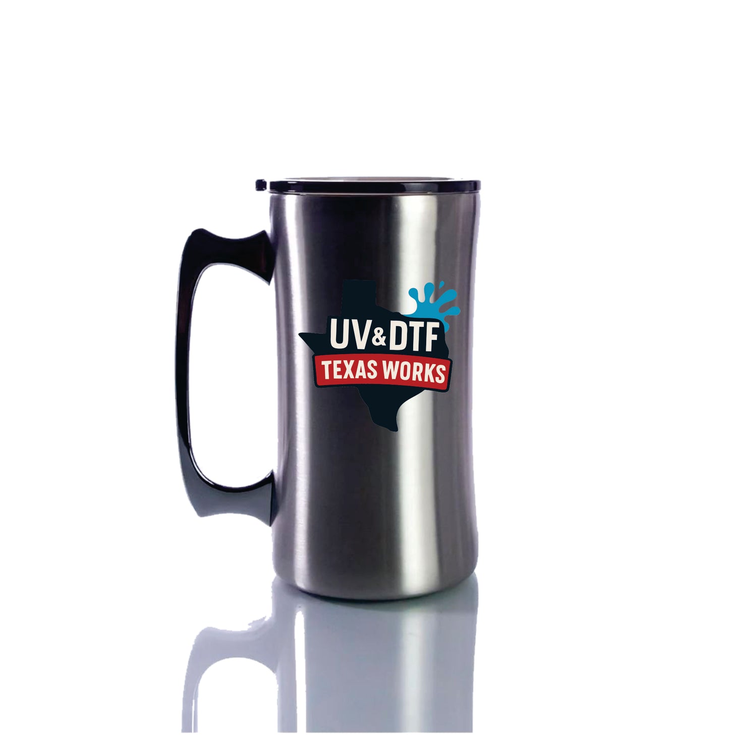 20oz Beer Mug with Handle – Double-Wall Vacuum-Insulated & UV DTF Custom Logo