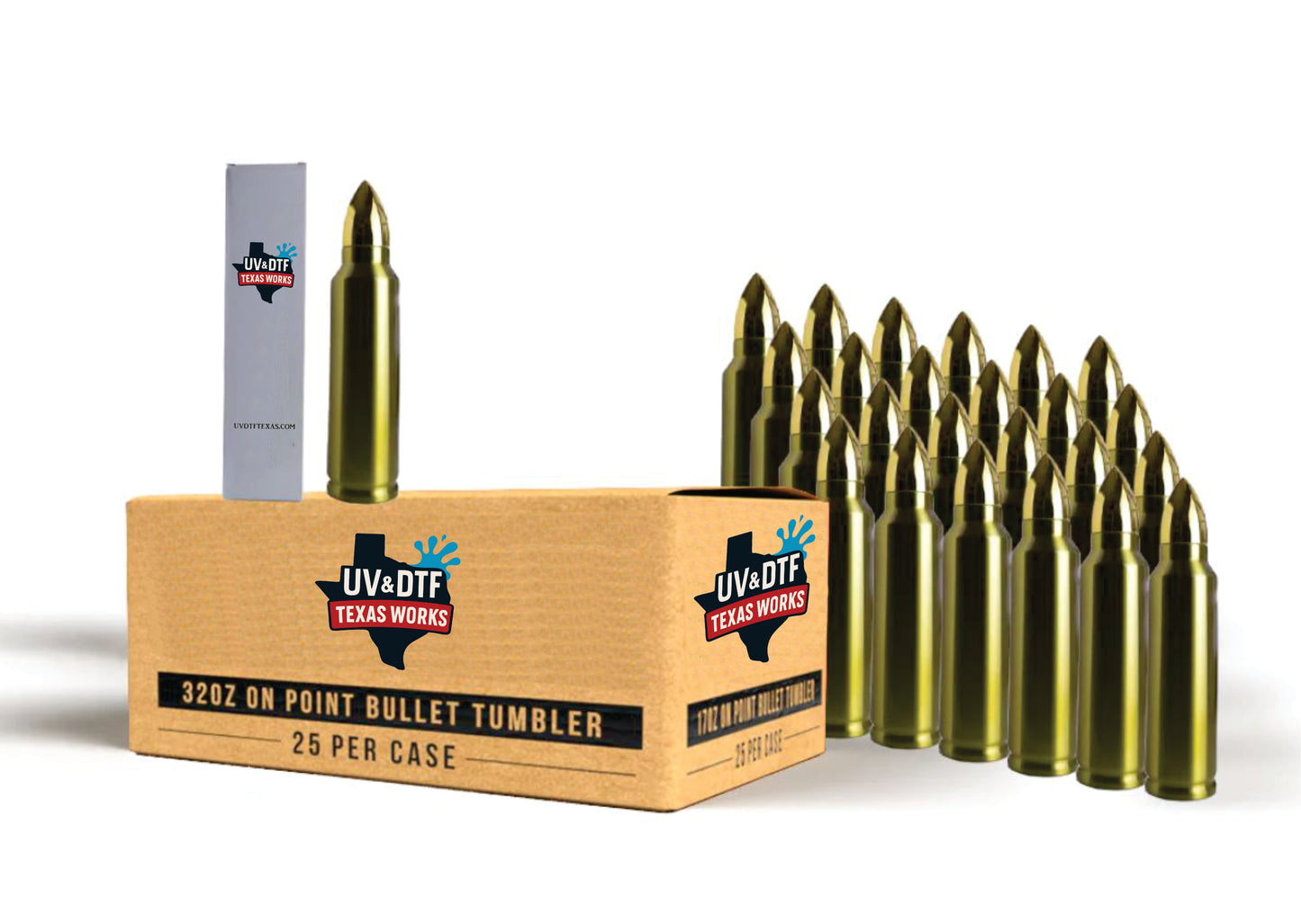 32oz "ON POINT" BULLET TUMBLER Brass