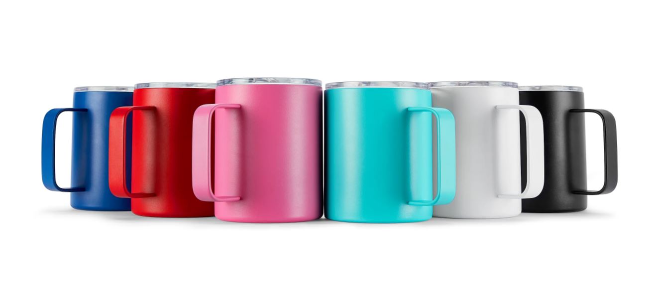 12oz Powder-Coated Camper Mug – Vacuum-Insulated and UV DTF Ready
