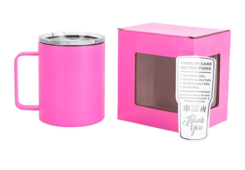 12oz Powder-Coated Camper Mug – Vacuum-Insulated and UV DTF Ready