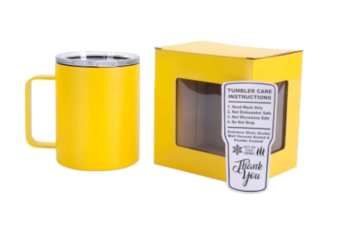 12oz Powder-Coated Camper Mug – Vacuum-Insulated and UV DTF Ready